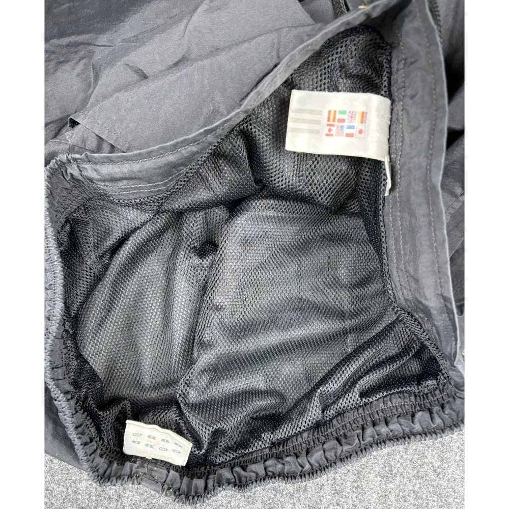 Adidas Mens Large Gray Windbreaker Track Pants Mesh Lined 3 Stripe Zip Ankle